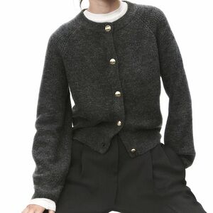 H&M Charcoal Crewneck Cardigan